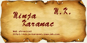 Minja Karanac vizit kartica